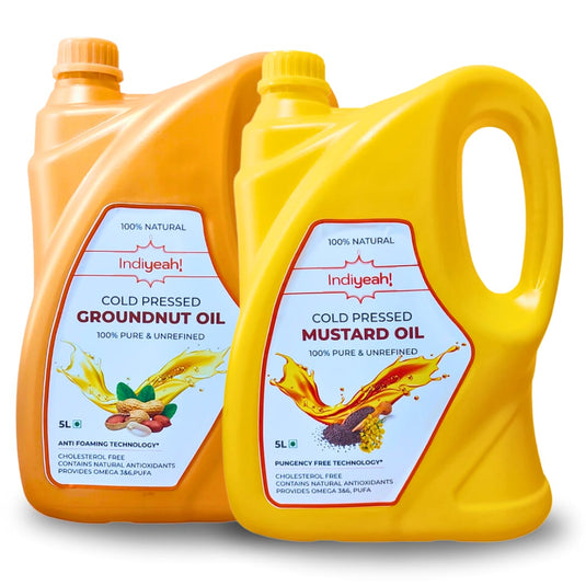 Cold Pressed Mustard & Groundnut Oil 5L Combo